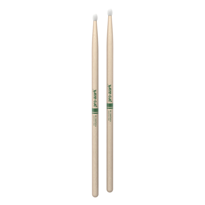 ProMark Classic Forward 5B Raw Hickory Drumstick, Oval Nylon Tip