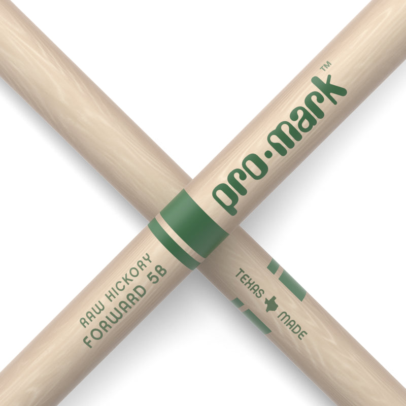 ProMark Classic Forward 5B Raw Hickory Drumstick, Oval Wood Tip