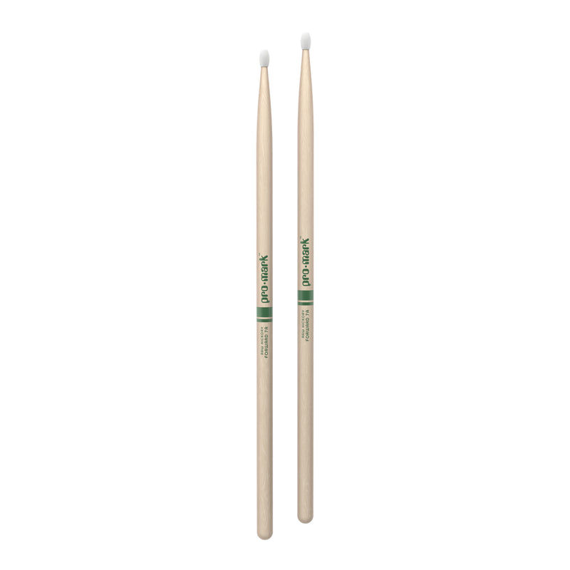 ProMark Classic Forward 7A Raw Hickory Drumstick, Oval Nylon Tip
