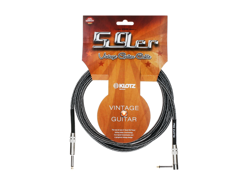 Klotz Vintage 59er Guitar Cable 3m Jack 2p-Jack 2p. 90°