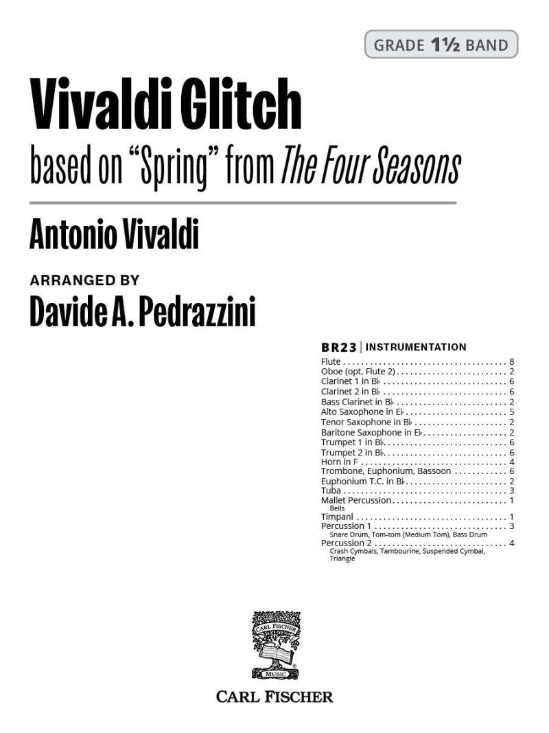 Vivaldi Glitch (Based on Spring) Concert Band Cb1.5 Score