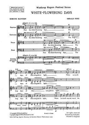 White Flowering Days SATB A Cappella