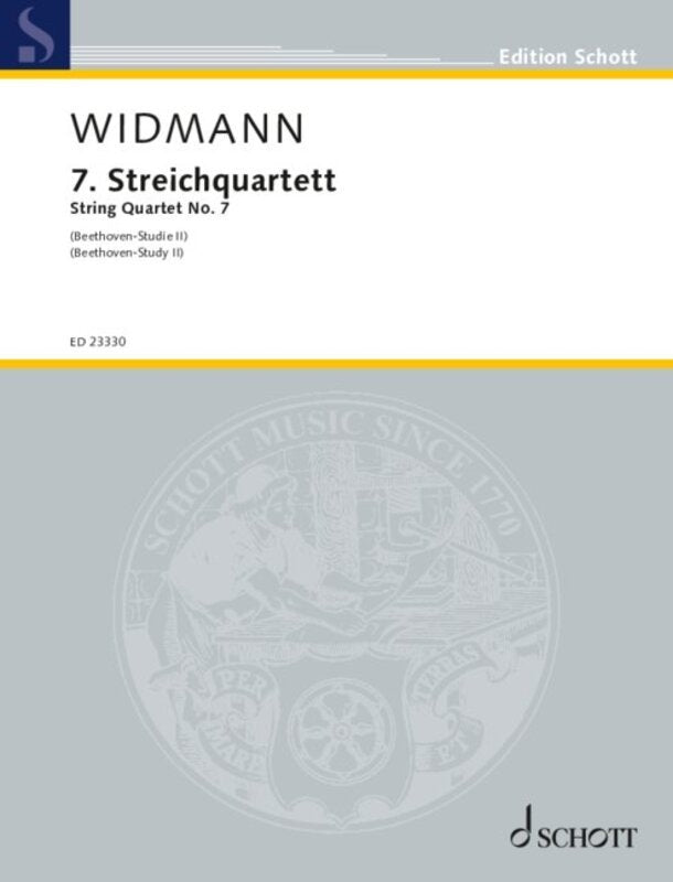 Widmann - String Quartet No 7 Beethoven Study 2 Sc/Pts