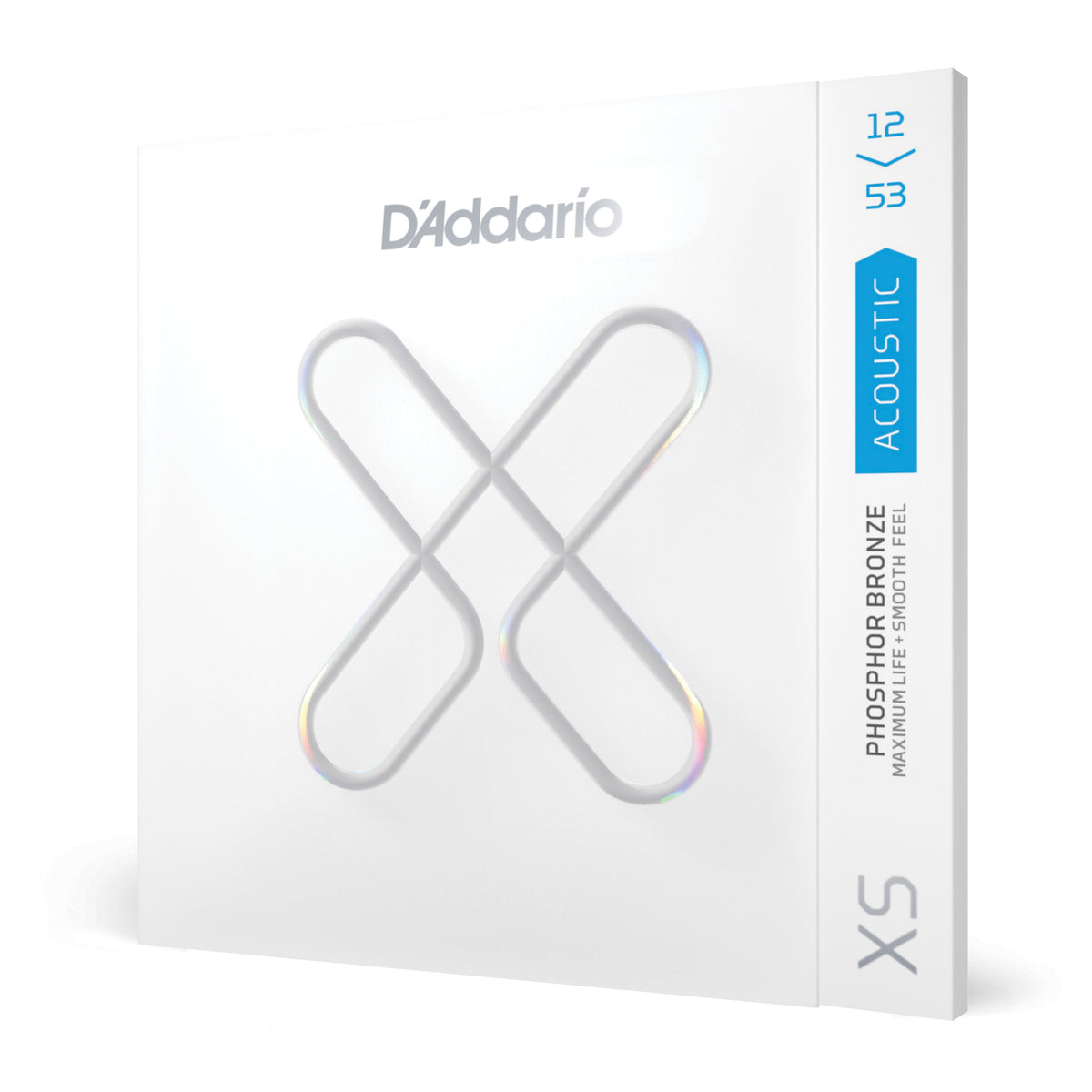 D'Addario XSAPB1253 XS Phosphor Bronze 12-53 Light strings - individual pack included in this 5-pack