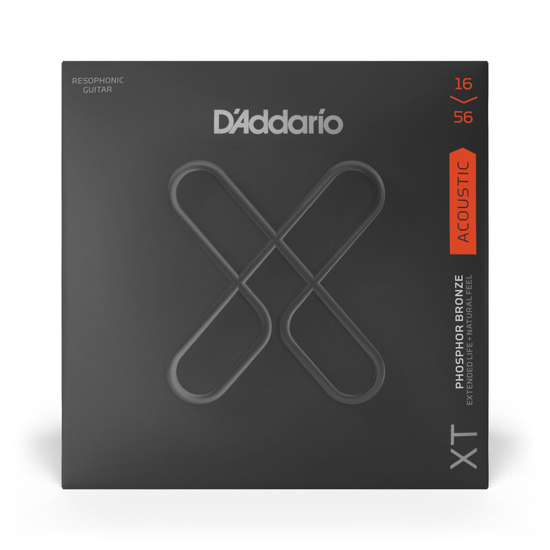 D'Addario XTAPB1656 XT Acoustic Phosphor Bronze, Medium, Resophonic, 16-56