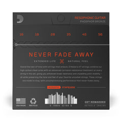 D'Addario XTAPB1656 XT Acoustic Phosphor Bronze, Medium, Resophonic, 16-56