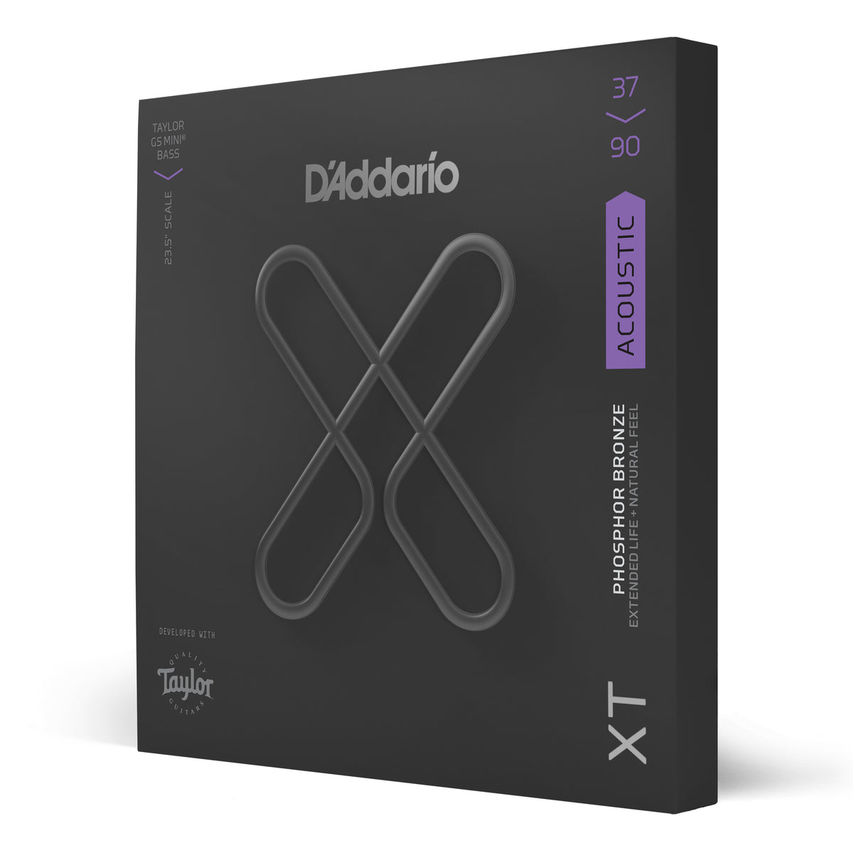 D'Addario XTB3790GS Acoustic Taylor GS Mini® Bass Phosphor Bronze, Custom Light, 37-90