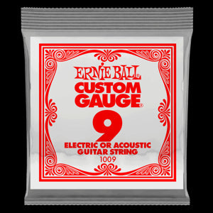 6 x Ernie Ball .009 Plain Guitar Single String