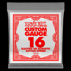 6 x Ernie Ball .016 Electric Guitar Single String Plain