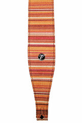 Vorson Linen Fabric Guitar Strap in Desert Horizontal Line Pattern