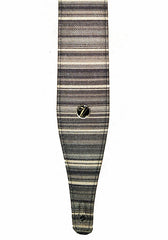 Vorson Linen Fabric Guitar Strap in Grey Horizontal Line Pattern