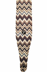 Vorson Linen Fabric Guitar Strap in Grey/Brown Zig Zag Pattern Look Awesome with Vorson!