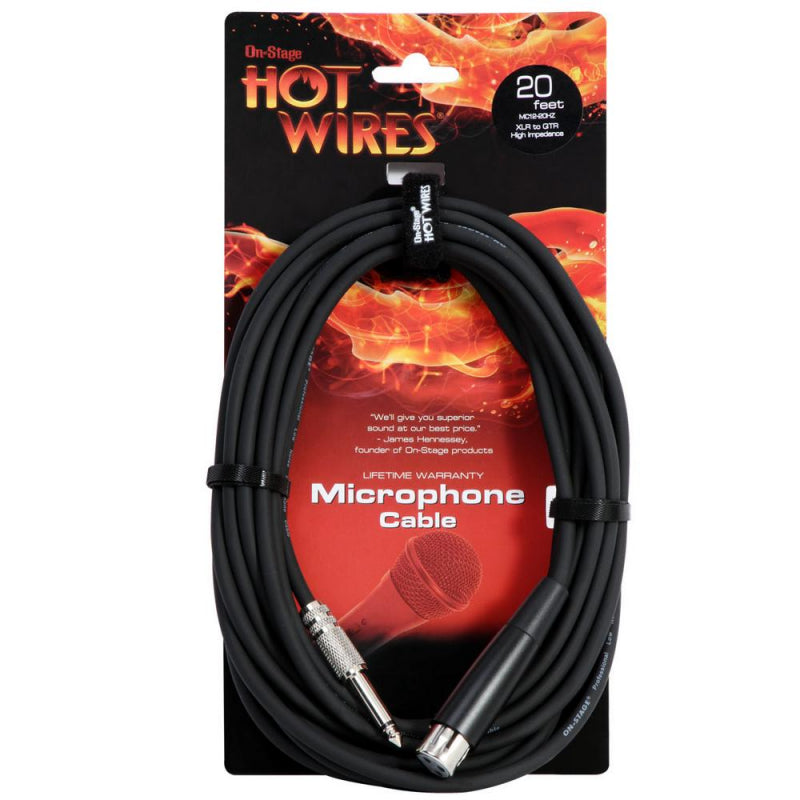 Hot Wires 20ft Microphone Cable (1/4" Straight TS - XLR Female)
