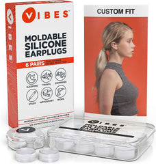 Vibes Silicone Ear Plugs - 6 Pairs Vibes Reusable Earplugs