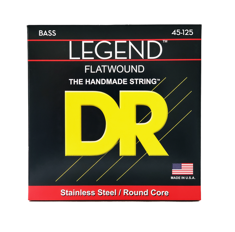 DR FL5-45 LEGEND - Polished Flatwound Stainless Steel: 5-String Medium 45-125