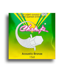 Champ Phosphor Bronze Light Gauge Guitar String Set (12-53) Phosphor Bronze Wound with Hex Core