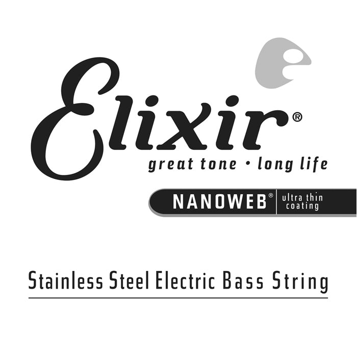 Elixir 13366 Nanoweb Single  Stainless Steel Bass .065