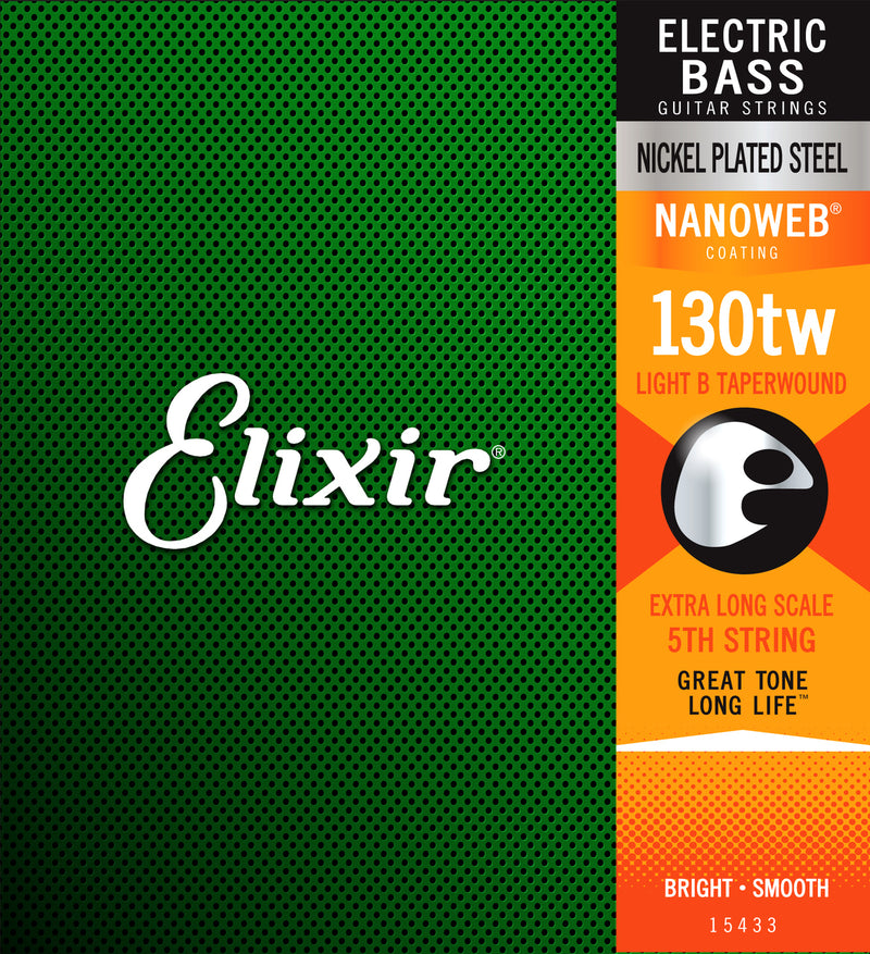 Elixir 15433 Nanoweb Single Bass Medium B .130TW XLong