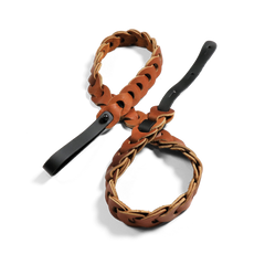Franklin Mandolin Strap Handmade Link Design Caramel with Black ends