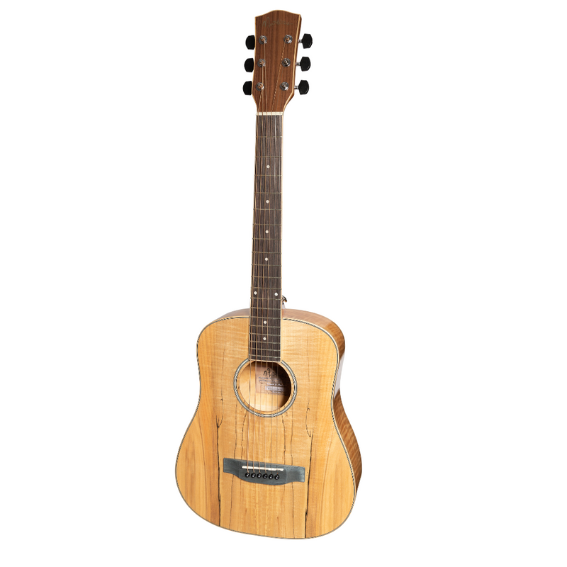 Martinez '31 Series' Spalted Maple Acoustic-Electric Babe Traveller Guitar (Natural Gloss)