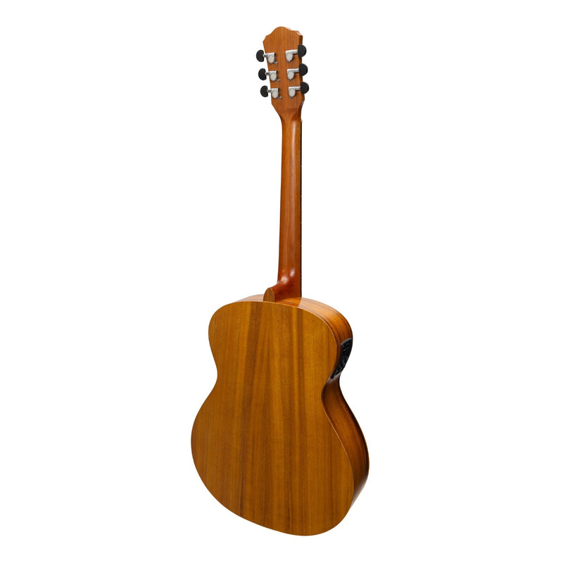 Martinez Acoustic-Electric Small Body Guitar with Built-In Tuner (Koa)