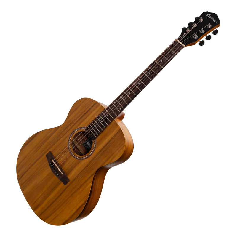 Martinez Acoustic-Electric Small Body Guitar with Built-In Tuner (Koa)