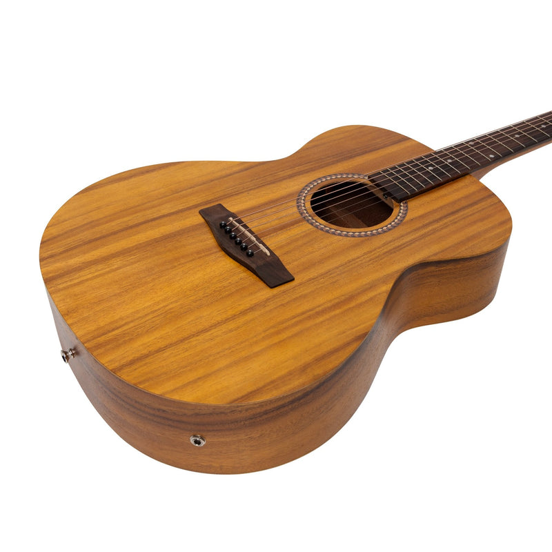 Martinez Acoustic-Electric Small Body Guitar with Built-In Tuner (Koa)