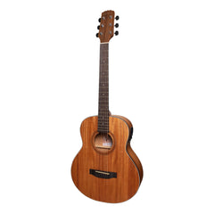 Martinez 'Natural Series' Left Handed Solid Mahogany Top Mini Short Scale Acoustic-Electric Guitar (Open Pore)