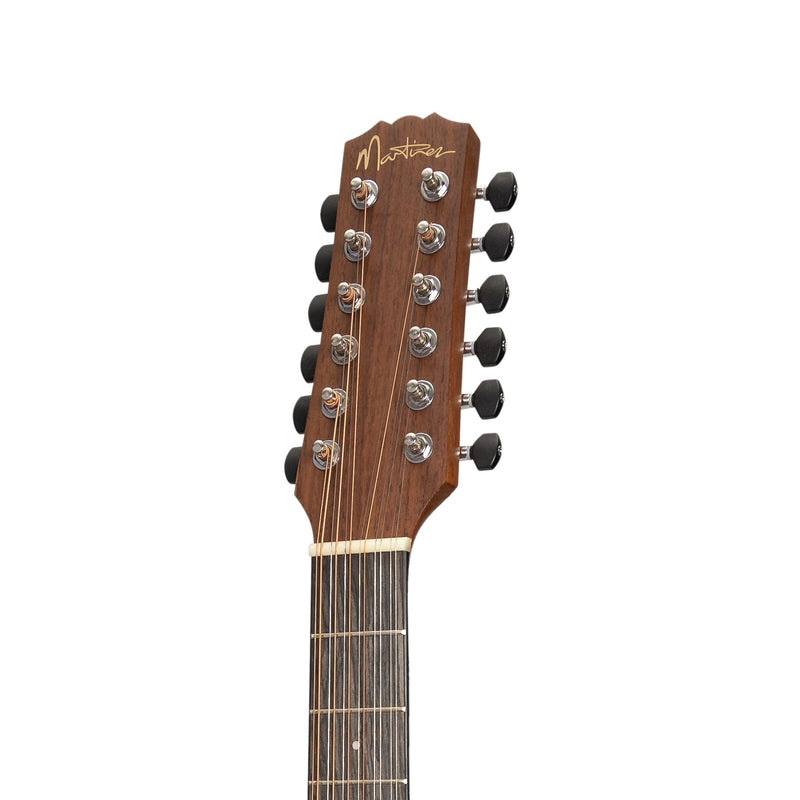 Martinez 'Natural Series' Solid Mahogany Top 12-String Acoustic-Electric Small Body Cutaway Guitar (Open Pore)