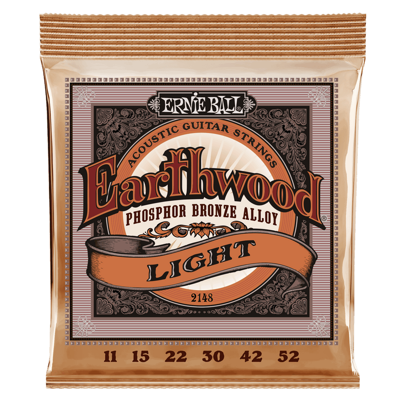 3 x Ernie Ball Earthwood Light Phosphor Bronze Acoustic Guitar String, 11-52 Gauge