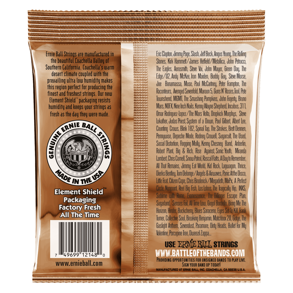 6 x Ernie Ball Earthwood Light Phosphor Bronze Acoustic Guitar String, 11-52 Gauge