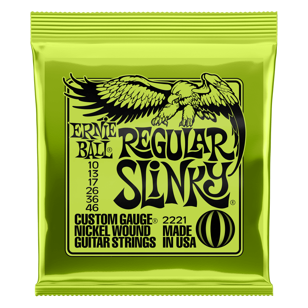 4 x Ernie Ball Regular Slinky Nickel Wound Electric Guitar Strings, 10-46 Gauge