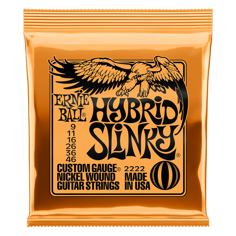 6 x Ernie Ball Hybrid Slinky Nickel Wound Electric Guitar Strings, 9-46 Gauge