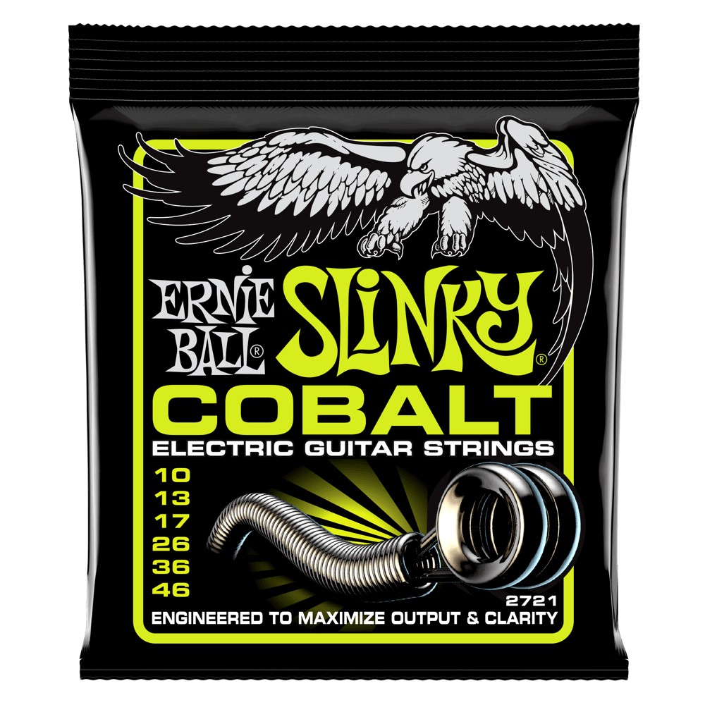 2 x Ernie Ball Regular Slinky Cobalt Electric Guitar Strings, 10-46 gauge