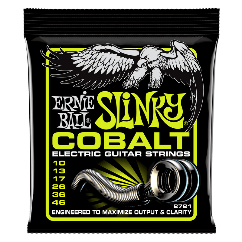 2 x Ernie Ball Regular Slinky Cobalt Electric Guitar Strings, 10-46 gauge