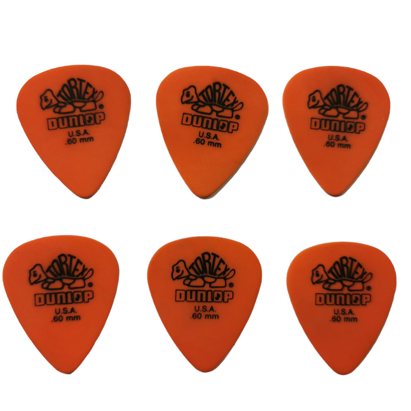 6 x Dunlop Tortex Standard Guitar Picks 0.60mm