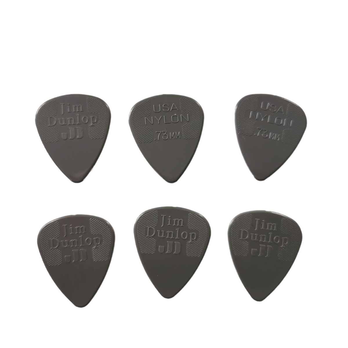 6 x Dunlop Nylon Standard Guitar Picks .73mm