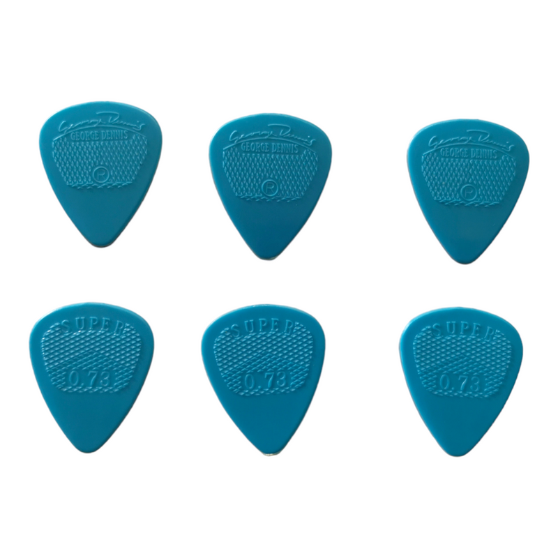 6 x George Dennis Super Series Pick in Light Blue (0.73mm)