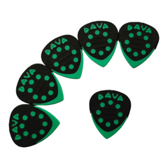 6 x Dava Guitar Picks Delrin Grip Tips in Green