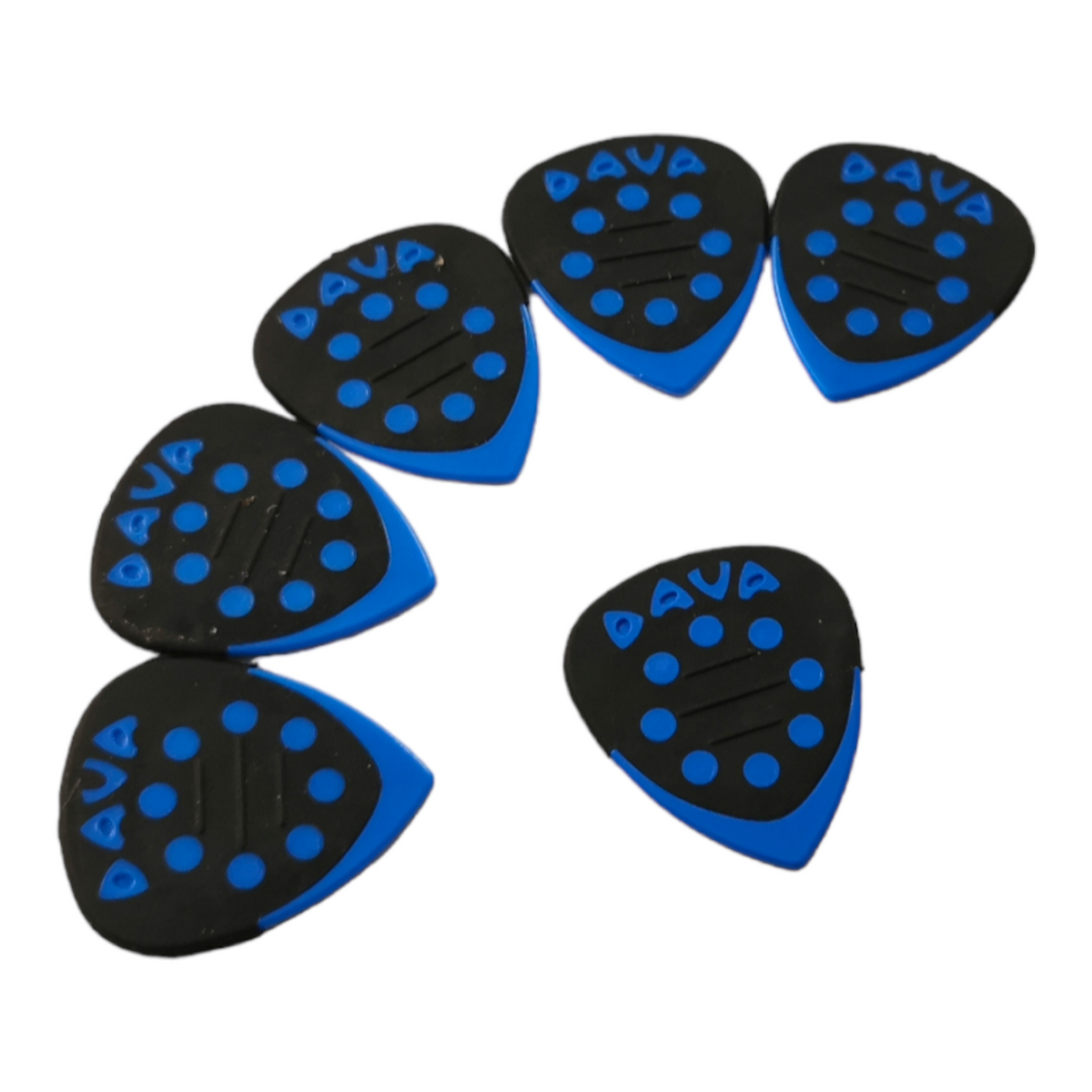 6 x Dava Guitar Picks Delrin Grip Tips in Blue