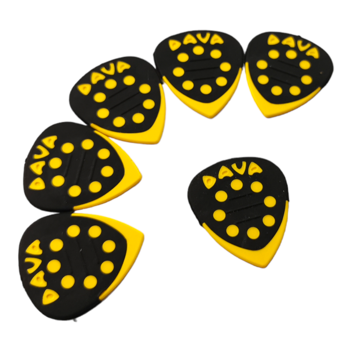 6 x Dava Guitar Picks Delrin Grip Tips in Yellow