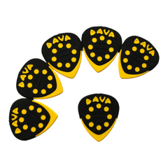 6 x Dava Guitar Picks Delrin Grip Tips in Yellow