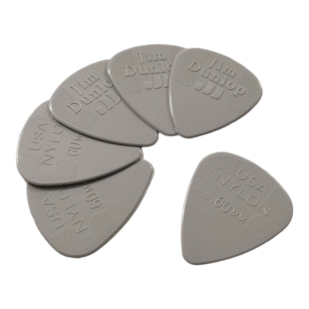 6 x Dunlop Nylon Standard Guitar Picks 0.60mm