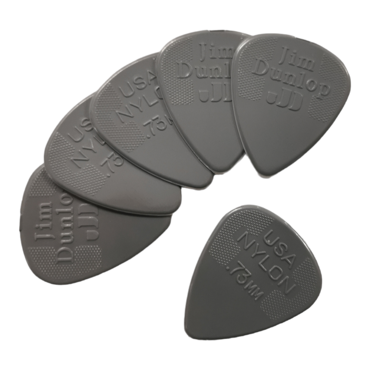 6 x Dunlop Nylon Standard Guitar Picks .73mm