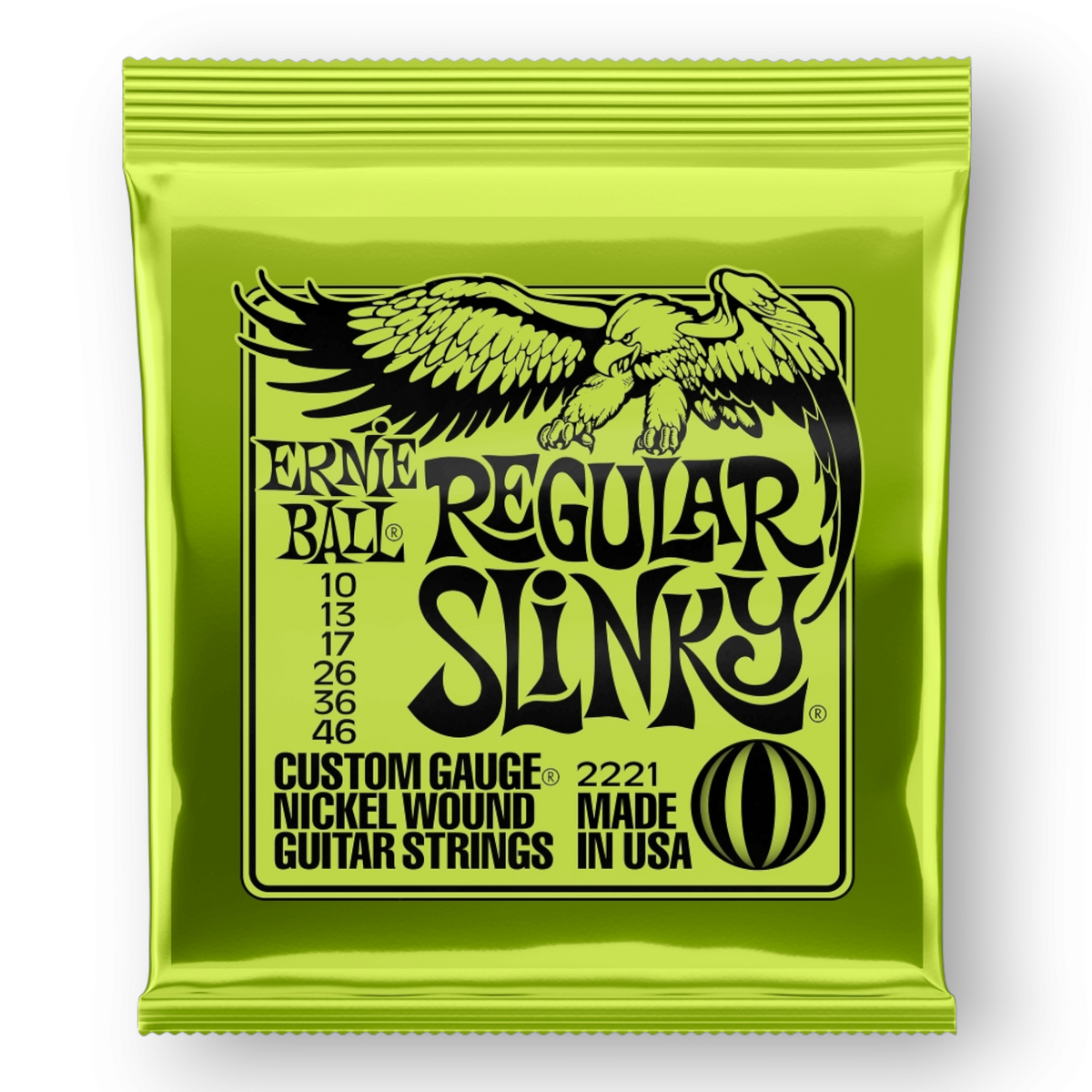 2 x Ernie Ball Regular Slinky Nickel Wound Electric Guitar Strings, 10-46 Gauge
