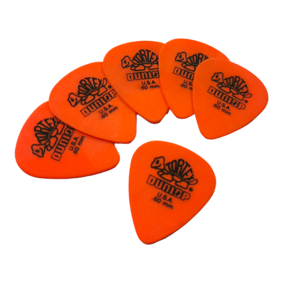 6 x Dunlop Tortex Standard Guitar Picks 0.60mm