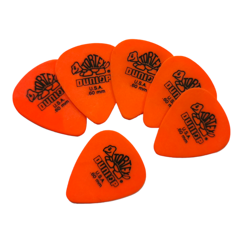 6 x Dunlop Tortex Standard Guitar Picks 0.60mm