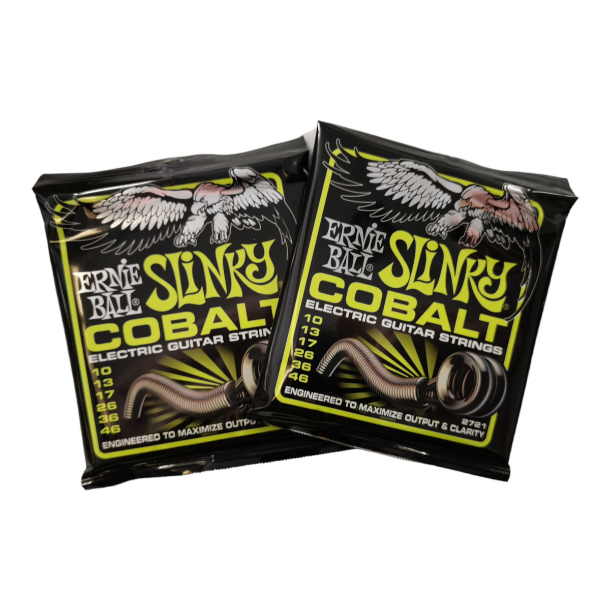 2 x Ernie Ball Regular Slinky Cobalt Electric Guitar Strings, 10-46 gauge