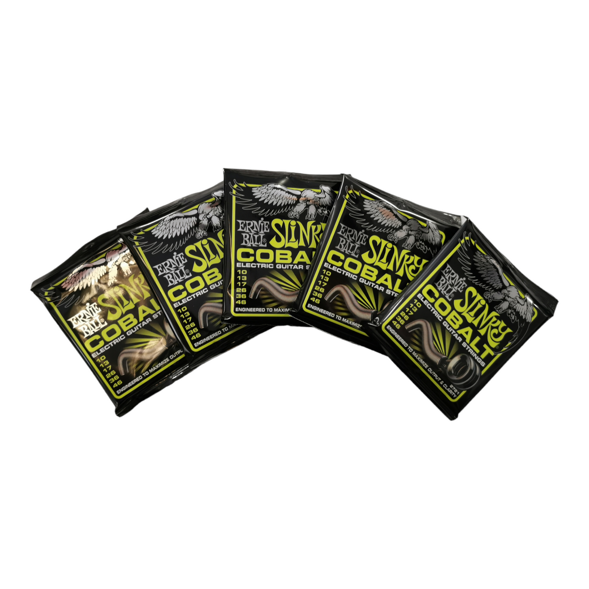 5 x Ernie Ball Regular Slinky Cobalt Electric Guitar Strings, 10-46 gauge