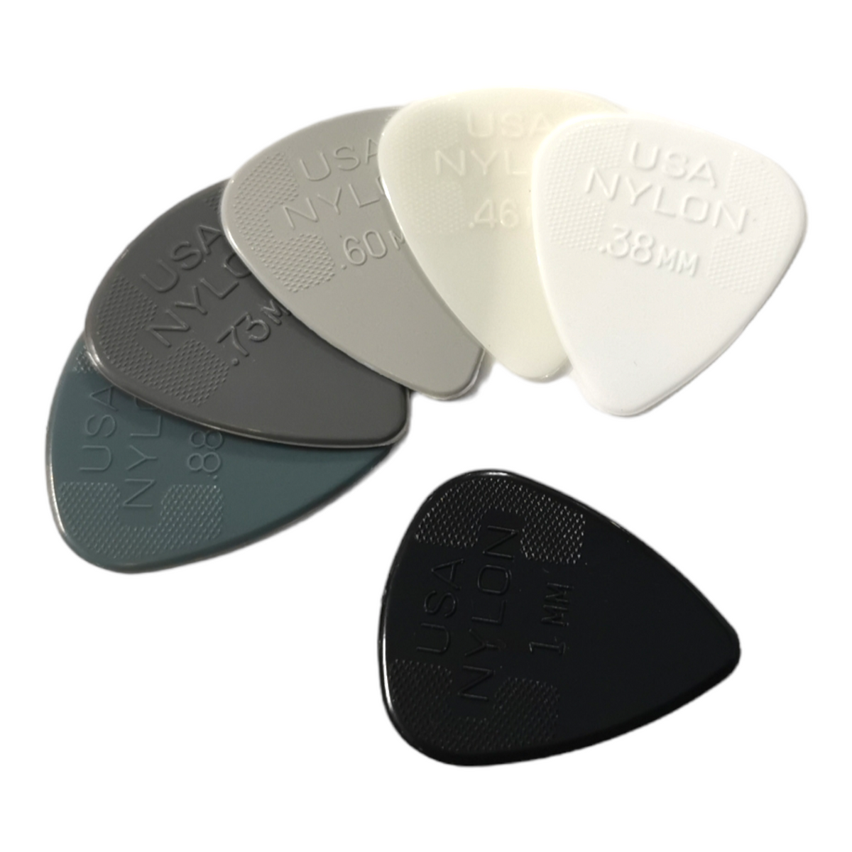 6 x Dunlop Nylon Standard Guitar Picks Mixed Gauges Pack